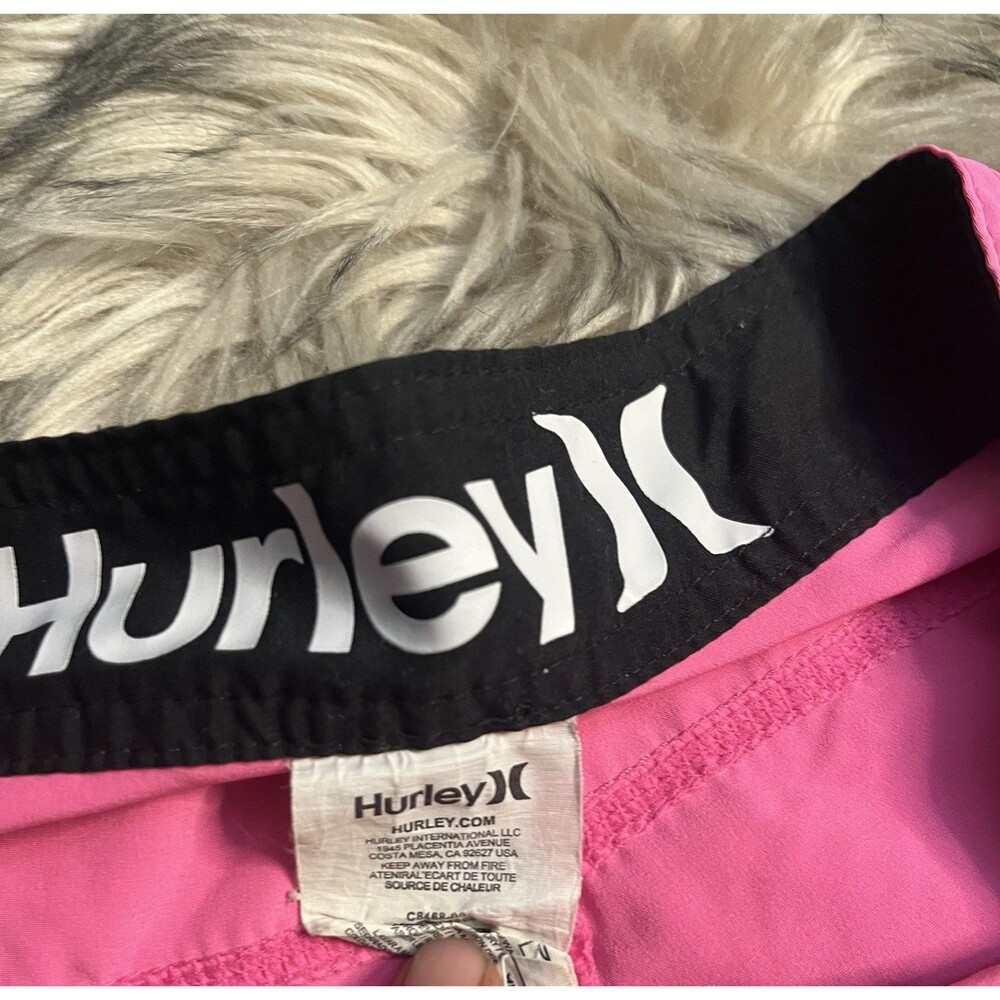 Hurley Phantom Board Shorts Neon Pink Surf Swim Trunks Men Size 32 Unlined Beach - Picture 6 of 11